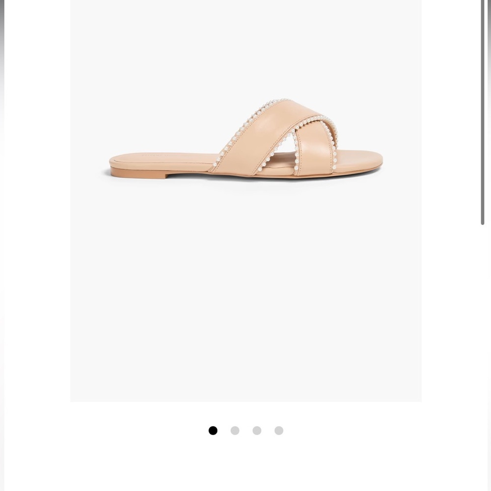 Stuart Weitzman Roza faux pearl-embellished leather sandals